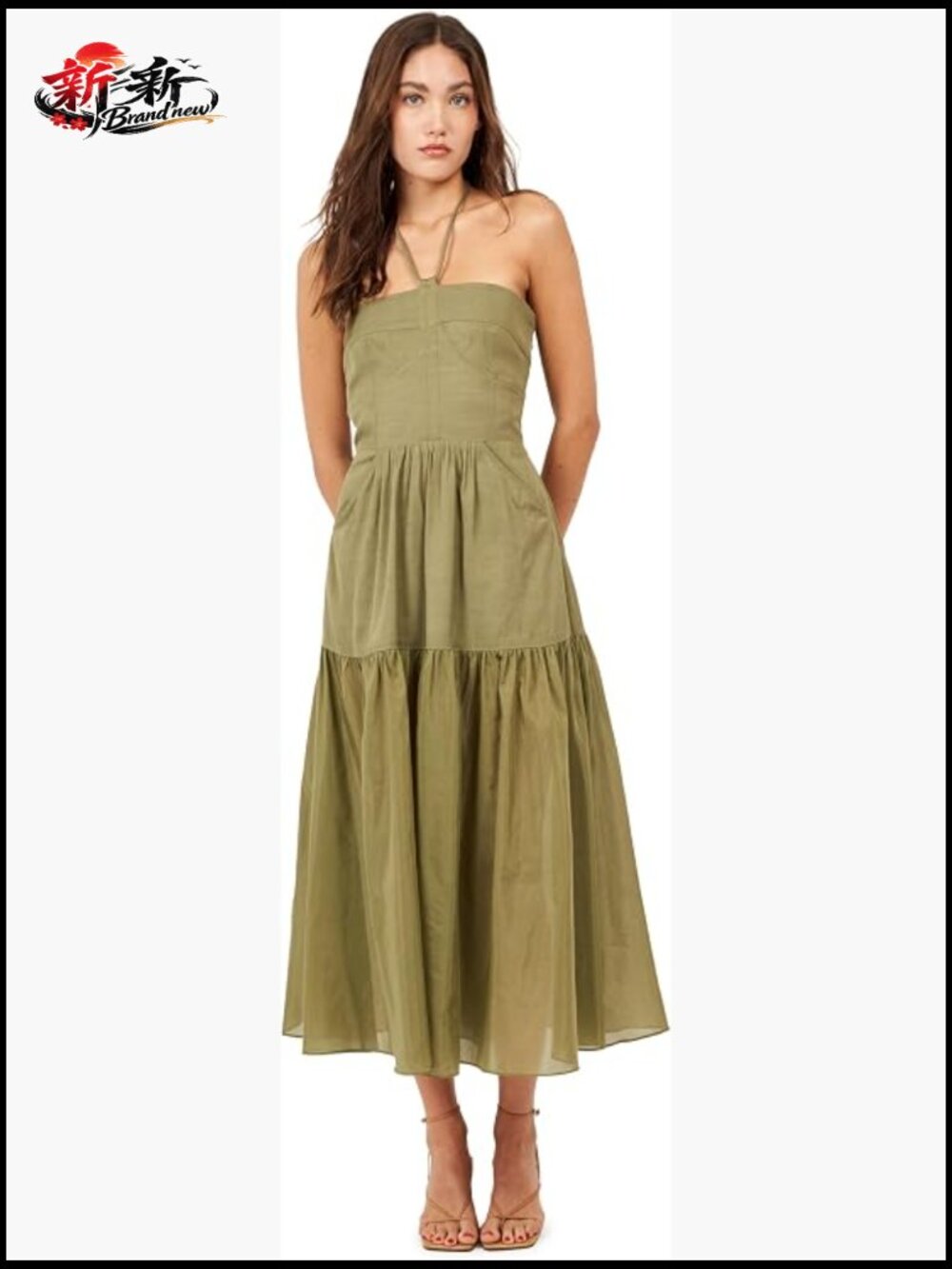 Joie Delphi Maxi Dress Halter Neck Sleeveless A-Line Viscose